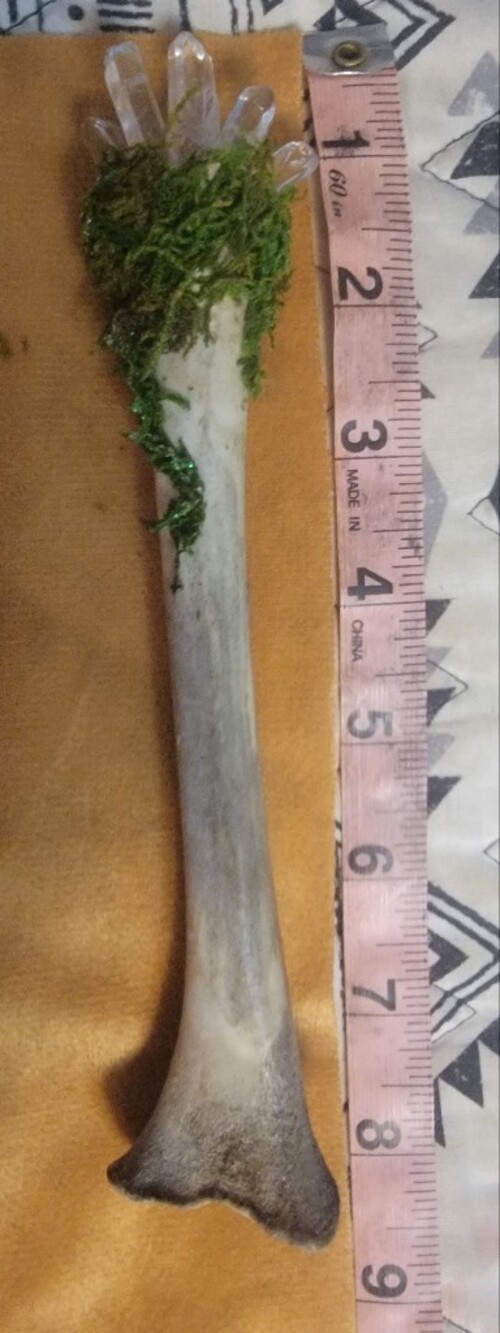 Handcrafted Bone And Crystal Wand